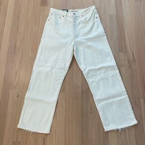 Levi’s Ribcage Straight Ankle Jeans White